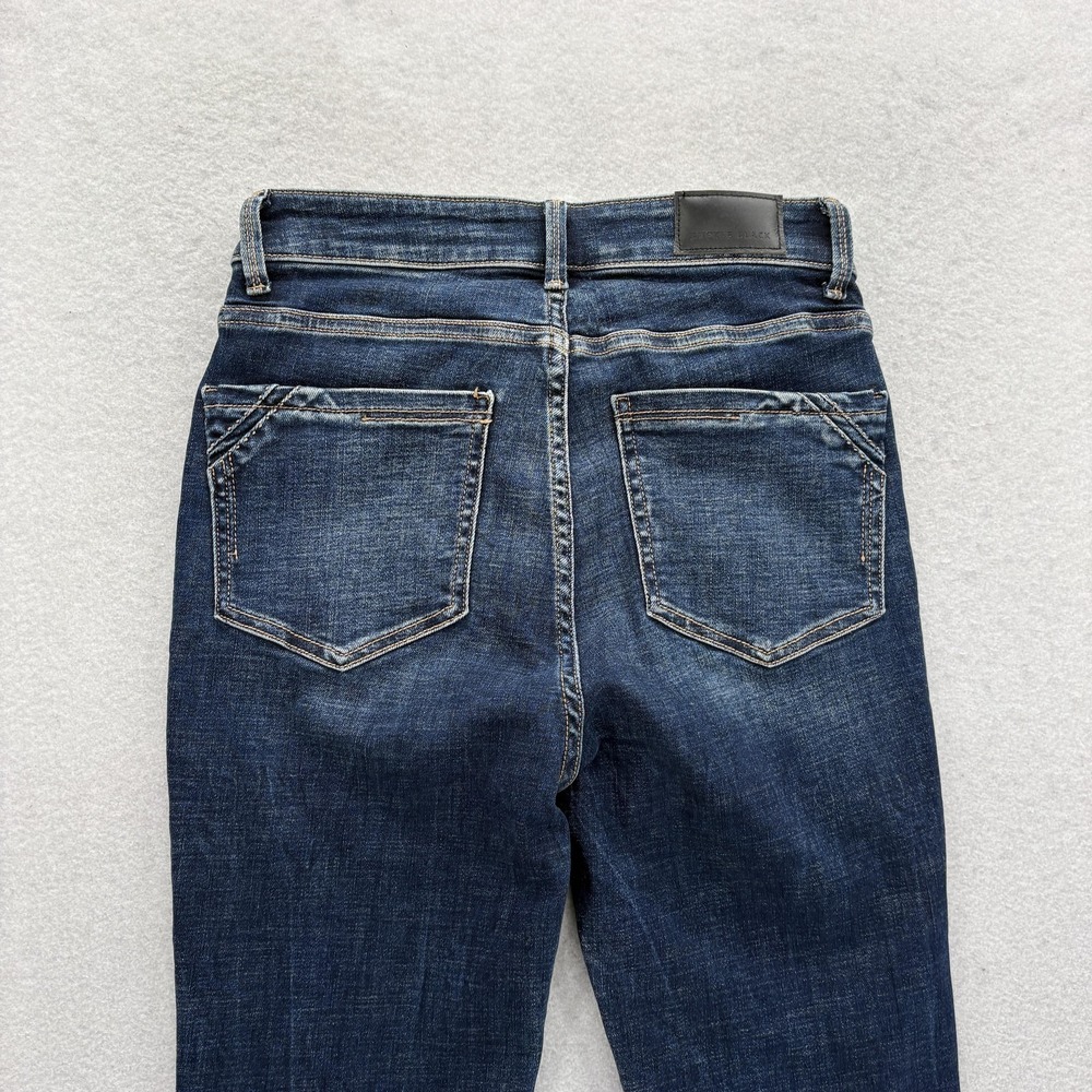 Buckle Black Ankle Skinny Jeans Womens 25x27 Blue Distressed Stretch Denim Y2K - Picture 11 of 13